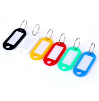 

Multi-color Keychain Key ID Label Tags Luggage ID Tags Hotel Number Classification Card With Key Rings Signs Home Decor Random