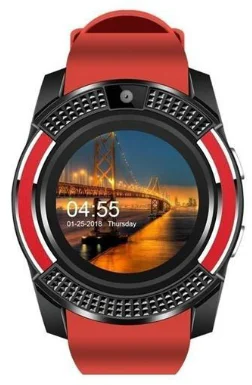 Умные часы с Bluetooth, умные часы с сенсорным экраном, наручные часы с камерой, слотом для sim-карты, водонепроницаемые спортивные часы для Android, pk A1 - Цвет: red
