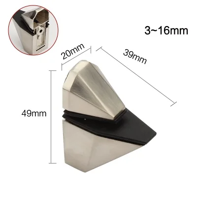 K165 Brushed Nickel 4 шт./лот, цинковый сплав, деревянная стеклянная акриловая полка, зажим, держатель, F, в форме рыбки, блестящий хром, настенное крепление - Цвет: K165 Brushed Nickel