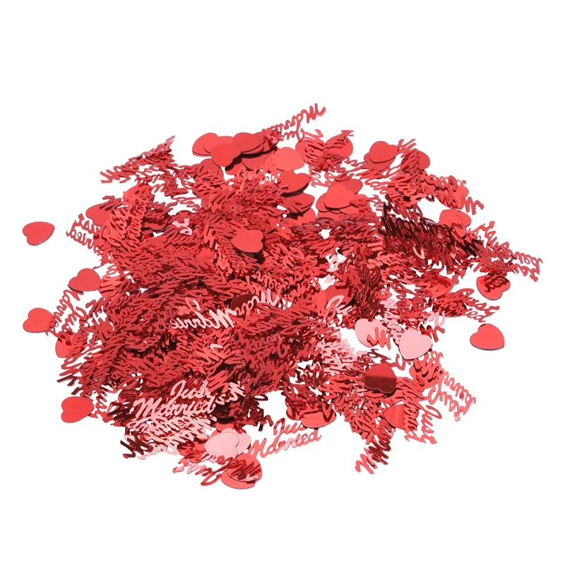 Только что замужние Свадебные металлические настольные конфетти разбрызгивают