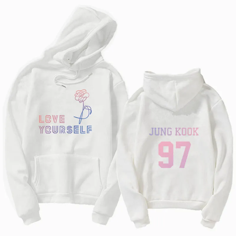 Koren, унисекс, худи, kpop, jung kook, толстовки, толстовка, KPOP, толстовка, XL, для повседневной носки, harajuku, kpop, худи - Цвет: hoodies white 97JK