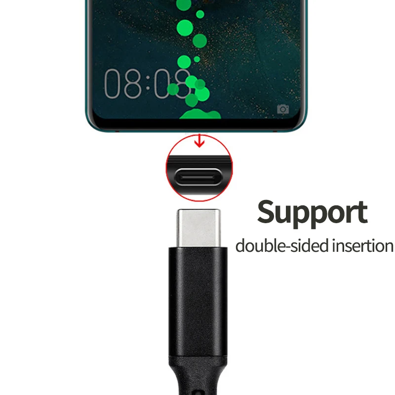 Двойной кабель для передачи данных типа c 100 Вт 5А быстрая зарядка Type к USB C зарядный