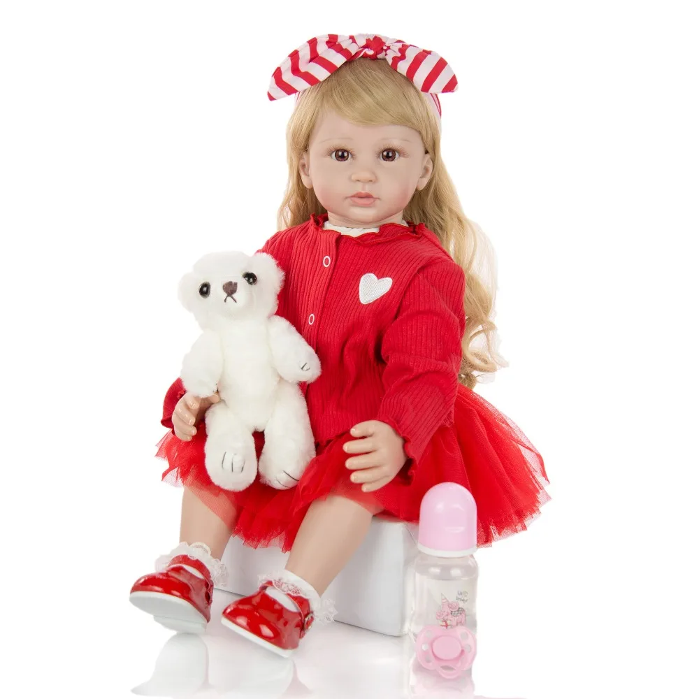 KEIUMI 24 дюймов элегантная кукла bebes reborn Girl 60 см мягкое силиконовое покрытие тело принцесса кукла реалистичные Boneca Reborn Дети Лучшая игра