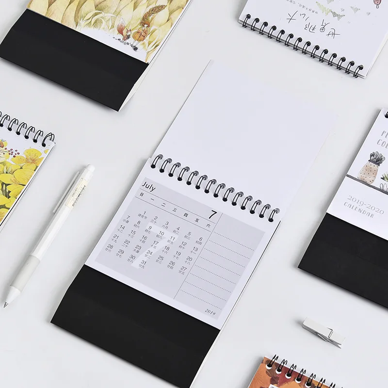 

2020 Cute Unicorn Flower Plant Series Desk Calendar Mini Table Calendars DIY Agenda Organizer 2019.07~2020.12