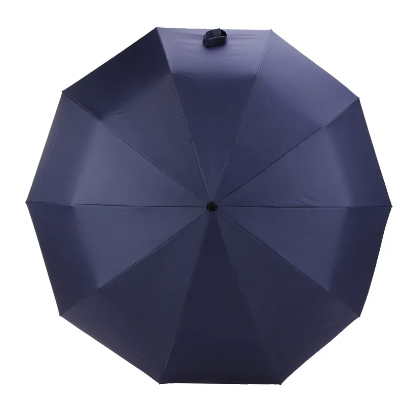 Windproof Business Umbrella Leodauknow Fully Automatic Three Folding Solid Wood Handle Metal Men's Sunny and Rainy