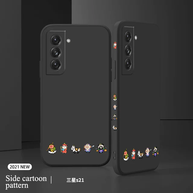 Classic Anime Phone Case For Samsung Galaxy S21 S20 FE S10 Note 20 10 Ultra Plus A72 A52 A42 A32 A71 A51 A41 A31 A21S 4G Cover Black