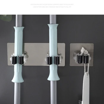 

Wall Mounted Mop Organizer Holder Brush Broom Hanger Storage Rack Kitchen Tool Shoe Hanger New