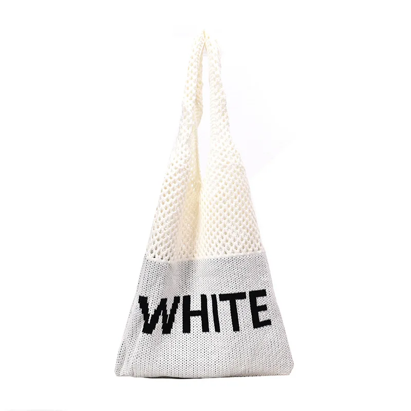 

Straw cotton rope shoulder bag new wave Korean version of the wild fashion weaving crochet bag knit big bag shopping bag