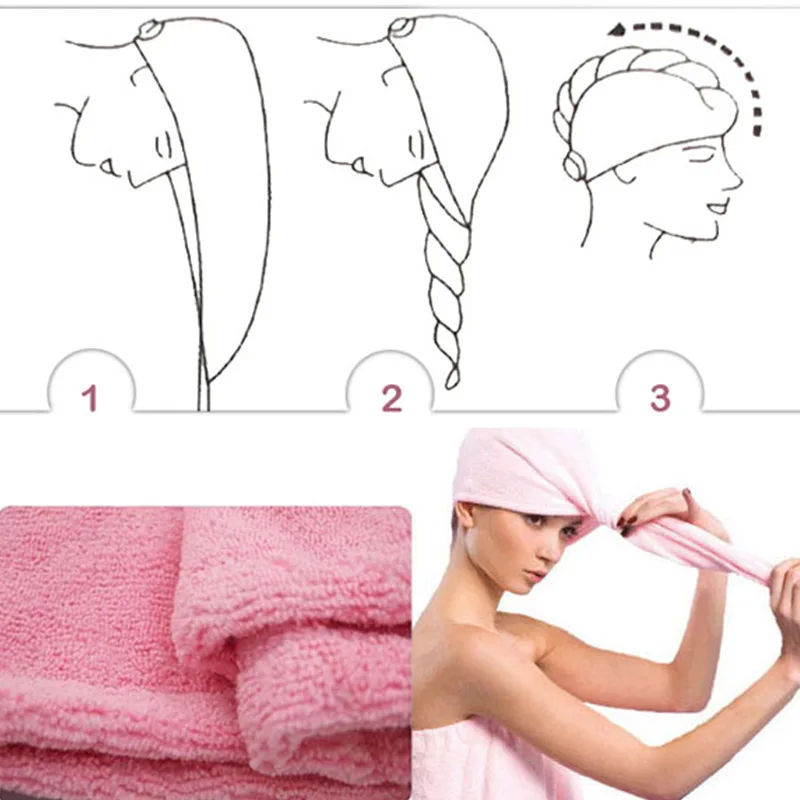 Женская шапка для сушки волос, макияж, конский хвост, держатель для леди, водопоглощающее полотенце из микрофибры, банная шапочка, LE66