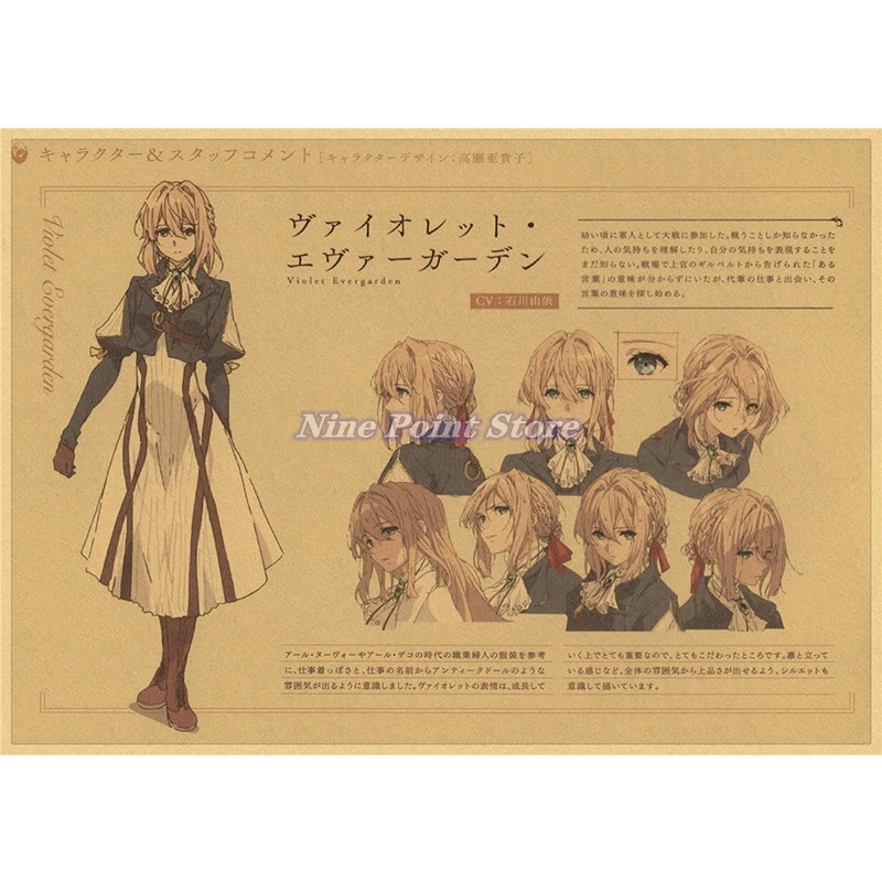 Japanese Anime Girl Violet Evergarden Wall Art Posters Kraft Paper Prints Home Bar Decoration Pictures Children Room Decor Painting Calligraphy Aliexpress