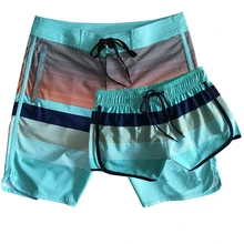 Новые пляжные шорты, свободные эластичные костюмы для влюбленных, для отдыха, для мужчин и женщин, для отдыха, для бега, для занятий спортом, для пары, летняя семейная тропическая одежда для серфинга