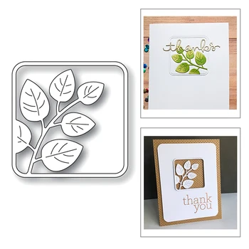 

2020 New Square Frame Plant Leaf Background Embossing Metal Cutting Dies For Making Greeting Card Paper Scrapbooking No Stamps