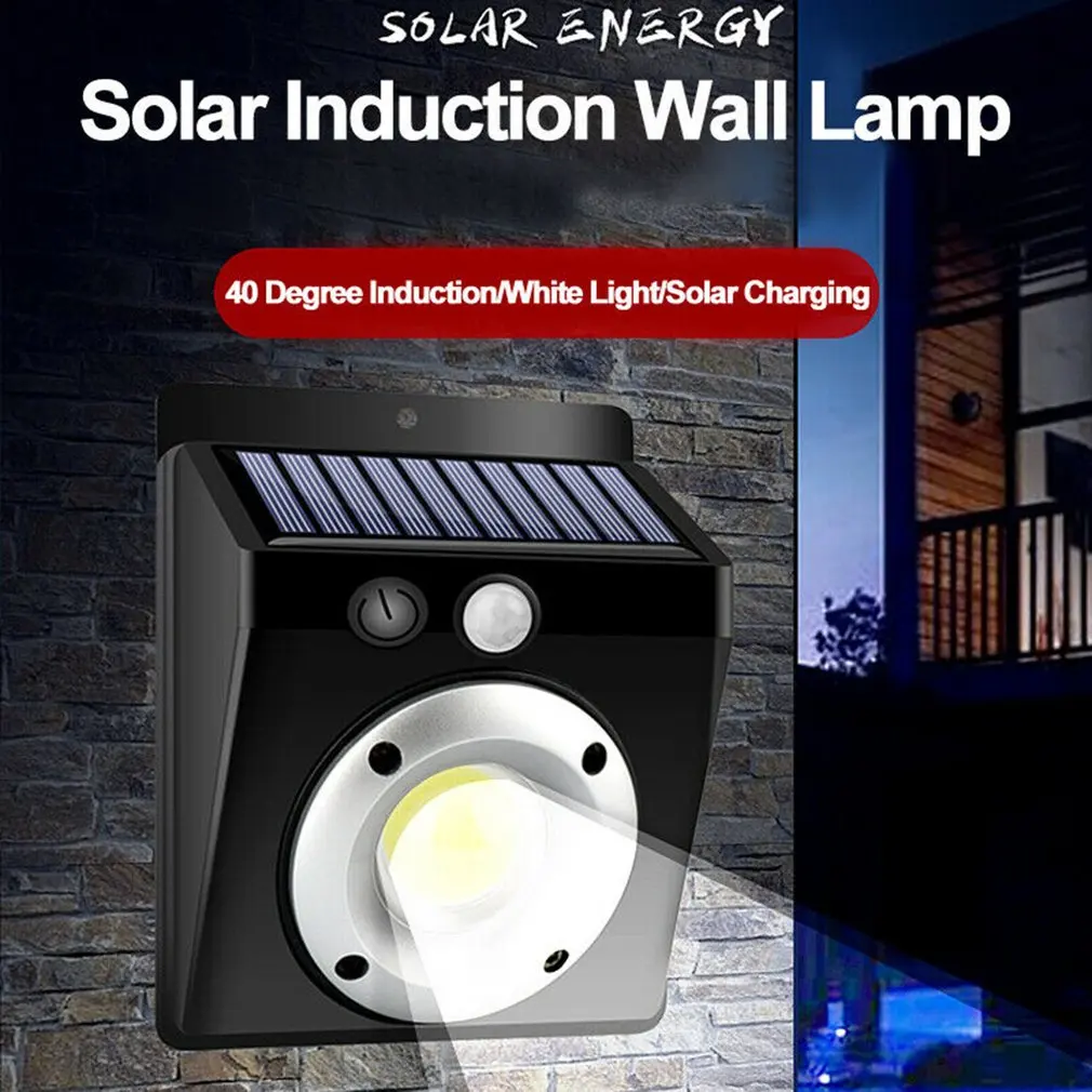 Светодиодный светильник на солнечной батарее, индукционный настенный светильник для человеческого тела, датчик движения, уличная лампа, индукционный свет