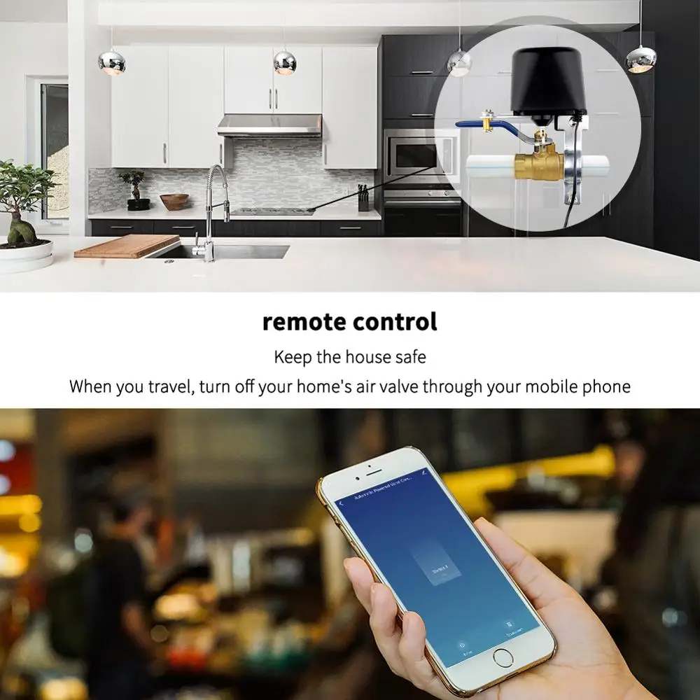 WiFi умный водяной/газовый клапан Tuya автоматический управления для кухни сада