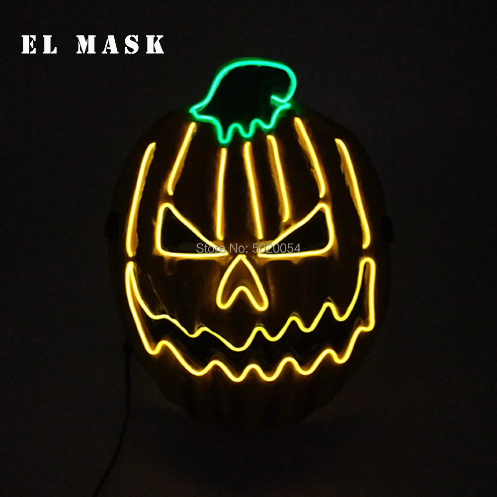Новое поступление ужас Led Хэллоуин маска EL провода страшная маска для лица светодиодная неоновая маска для вечерние пасхальные карнавальные ночной клуб бар - Color: Design-L