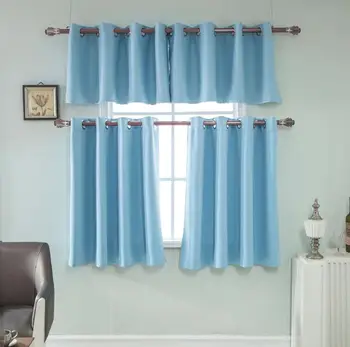 

Fyjafon 2pcs Blackout Curtain 85% Shading Curtains Thermal Insulated Valance Curtain Living Room Kitchen Window Curtains