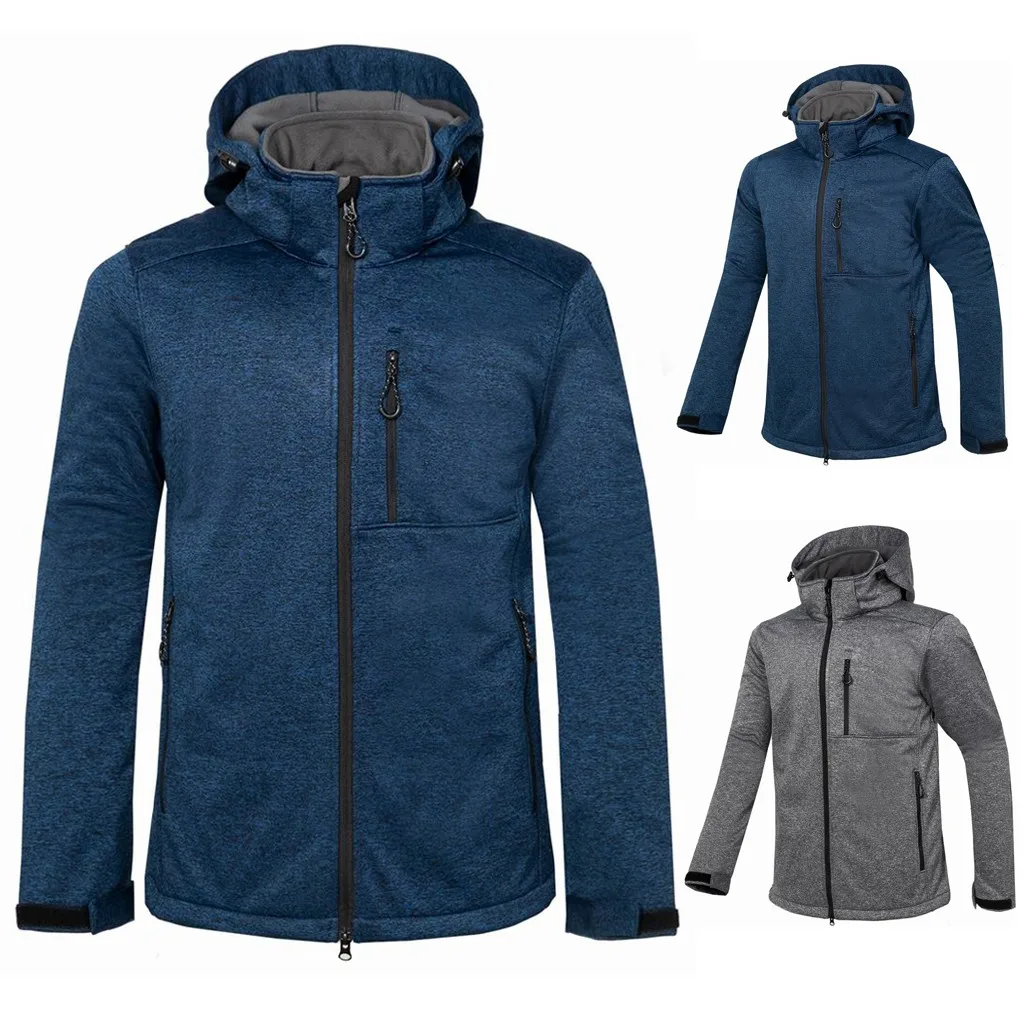 Новинка, куртки для мужчин, S-2XL, одноцветные, Осень-зима, с длинным рукавом, повседневные, одноцветные, длинные, водонепроницаемые, сохраняющие тепло, спортивные, уличные пальто