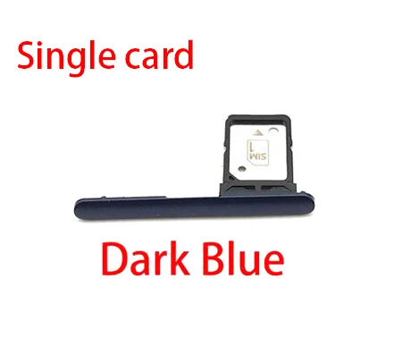 Single Dark Blue Двойной одиночный держатель sim-карты лоток Слот для sony Xperia 10 Держатель sim-карты гнездо адаптера - Цвет: Single Dark Blue