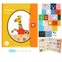 Montessori Wooden 26Pcs Magnetic English Letters Board Game Alphabets Languages Learning Book Educational Toy for Children Gifts 2