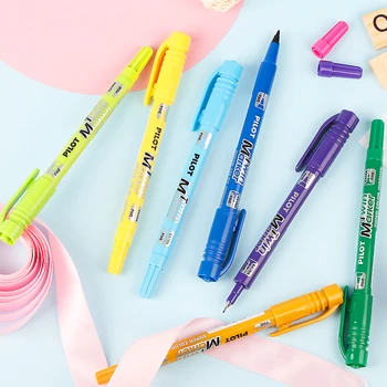 

1 pc PLIOT Colour Oil Twin Marker Pen Double Penpoint SCA-TM 12 Colors Available Fine Line 2mm 1mm Children Painting Graffiti