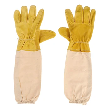 

Practical Bee Protective Gloves Sheepskin Apicultura Beekeeping Tools For Beekeeper Anti-bee Glove Canvas Beekeeping Equipment