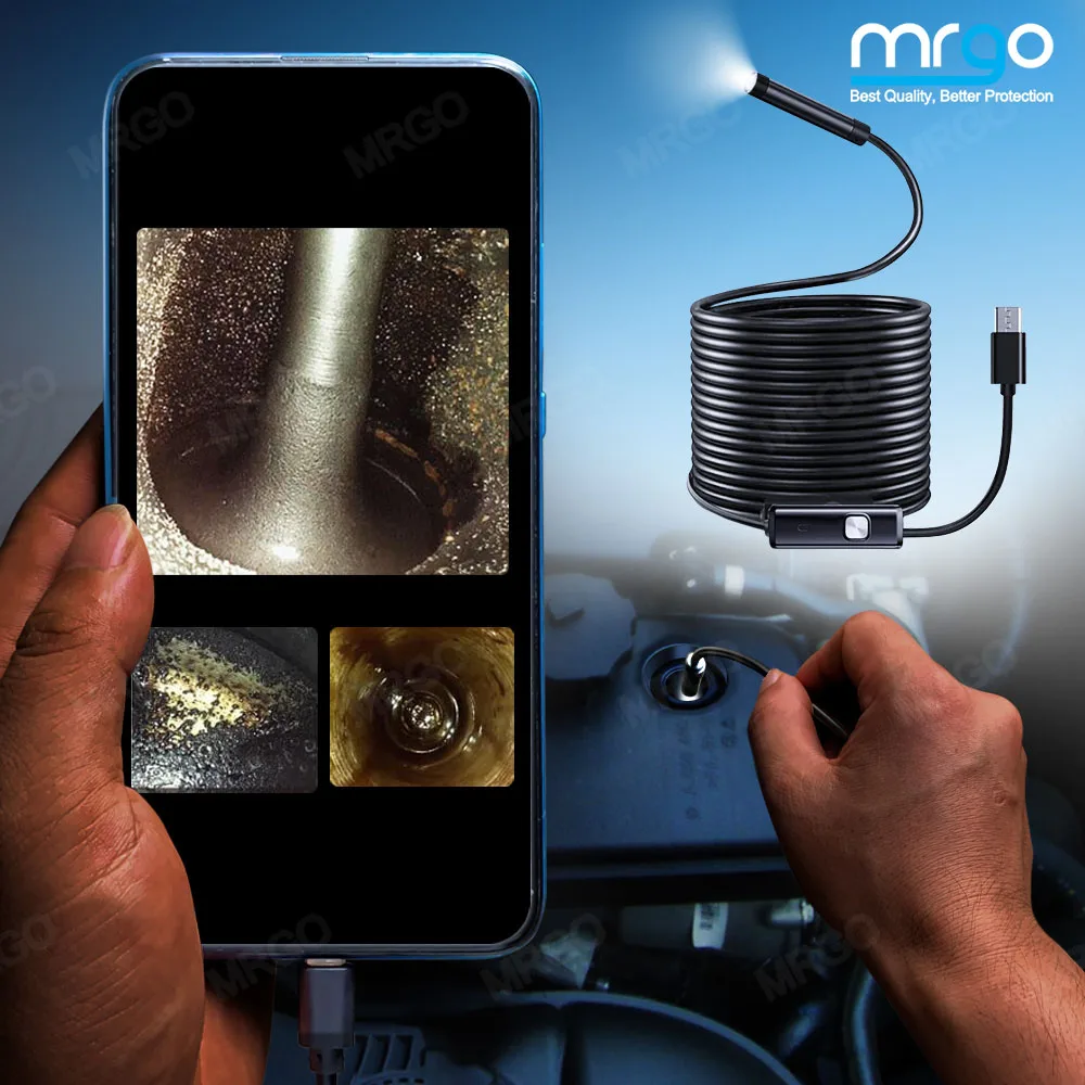 8MM Phone Endoscope Camera For Cars Android Usb Mobile Type C Car Automotive Borescope Flexible Doscope | Безопасность и защита