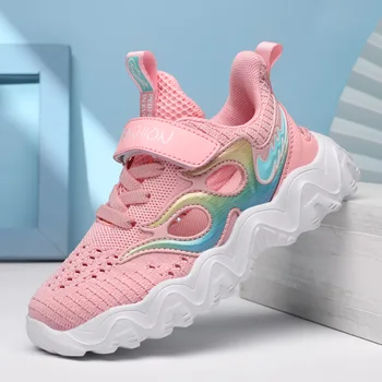 

Original 2020 Casual Boys Kids Sneakers Pink Girls Luxury Brand Shoes Breathable Teenage Girls Shoes Soft Sole Boy Sport Shoes
