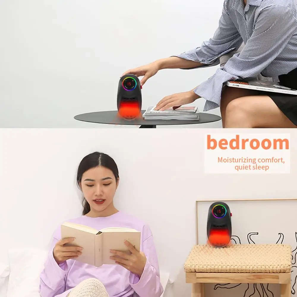 7 Color LED Fast Heater Mini Fan Heater Desktop Household Wall Handy Heating Stove Radiator Warmer Machine for Winter EU 220V