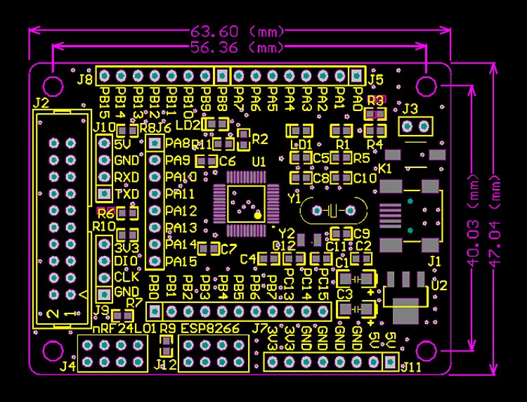 STM32F103C8T6 макетная плата ARM Core Board nRF24L01 WiFi ESP8266 сварочная линия иглы