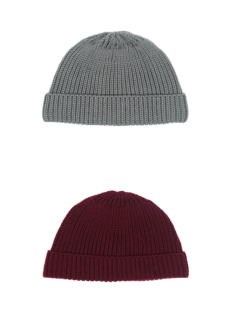 Мужские и женские осенне-зимние вязанные шапочки Skullies Beanies головной убор моряка манжета безрукавка Ретро короткая шапочка Docker шляпа Дыня Кепка