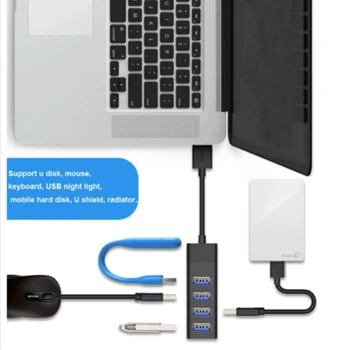 

4 Ports USB3.0 Hub with Stand-by Power Supply Interface USB Hub 4-in-1 Type-C Multiple Ports USB 3.0 Super Speed Adapter