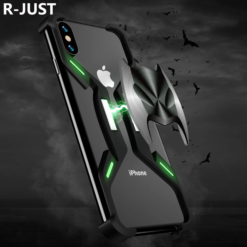 Для iPhone XS Max Магнитный светящийся чехол Роскошный тонкий жесткий металлический алюминиевый сплав противоударный бампер для iPhone 7 8 Plus X XR