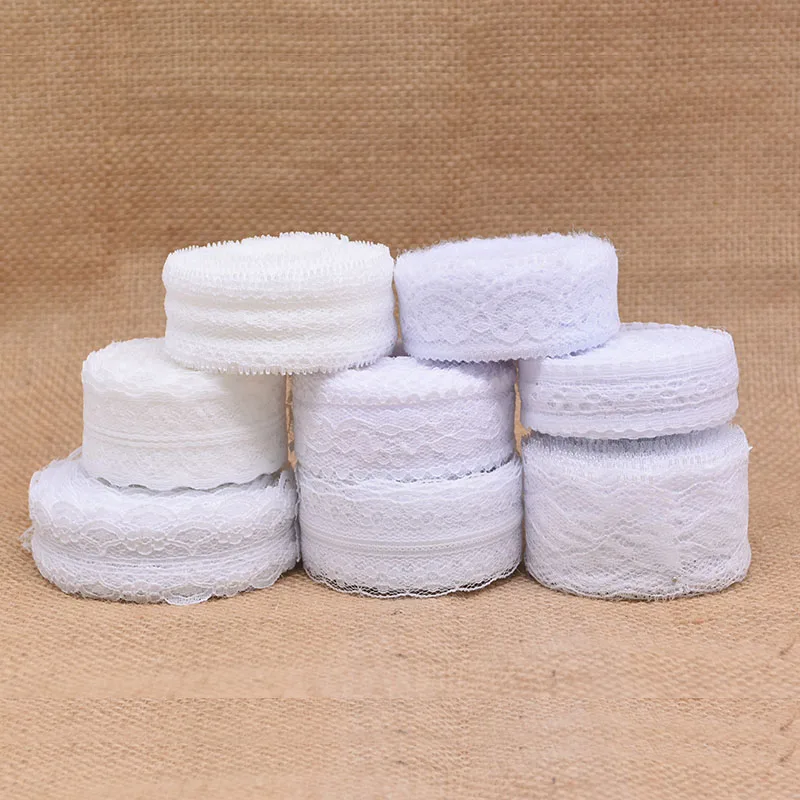 Lace Ribbon 10Yard 20-40mm White Lace Trim Ribbon DIY Embroidered For DIY Craft Wedding Sewing Decoration African Lace Fabric Garment Access lace fabric lace ribbon lace garment accessories lace sewing supplies lace decoration lace accessories lace sewing accessories