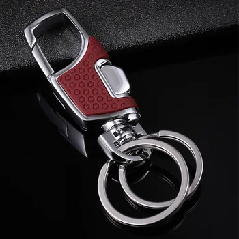 

Car keychain Rotating key ring Double ring Couple style fashion Alloy quality key chain Pendant Free shipping