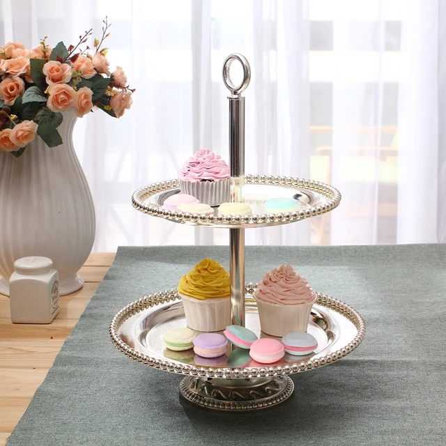 Cake Stand Tower Tray European Metal Cake Stand Glass Mirror Dessert Table  Afternoon Tea Cake Display Stand Wedding Pastry Serving Plate Cake Rack