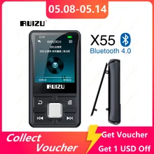 RUIZU – Mini lecteur MP3 Bluetooth X55, 8 go, avec Support d'écran, carte TF, FM, enregistrement, E-Book, horloge, podomètre, lecteur de musique