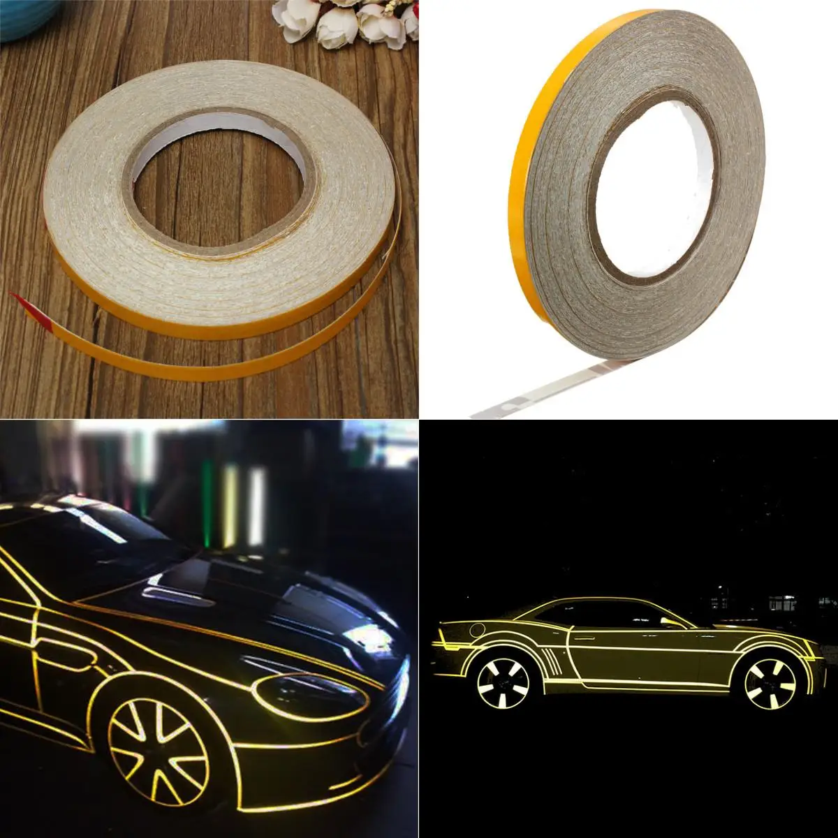 1 см X 4,5 М Автомобильный Светоотражающий ободок для тела полосатая наклейка DIY лента самоклеющаяся Автомобильная наклейка для стайлинга автомобиля красный белый желтый синий