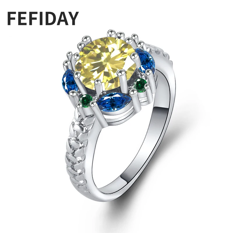 Модное женское свадебное ювелирное изделие FEFIDAY свадебные женские кольца с