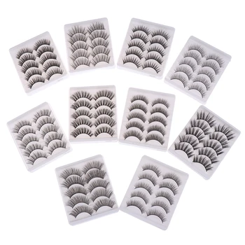 

10pcs=5Pairs Natural Black Long False Eyelashes Thickening Fales Eyelashes Fake Eye Lashes Extensions Makeup Tools