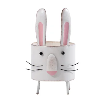

Iron Rabbit Shape Succulent Pot Cute Cartoon Planter Desktop Ornaments for Home Office