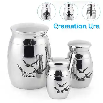 

3 Type Stainless Steel Urns Tree Of Life/Heart Cremation Urns Western Style Ashes Keepsake Memorial Mini Urn Funeral Box