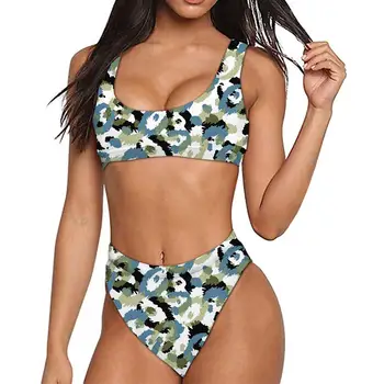 

NOISYDESIGNS Summer Beach Hot Sexy Leopard Printed Women Bikini Swimwear Plus Size Lady Swimsuit Biquinis Feminino 2020