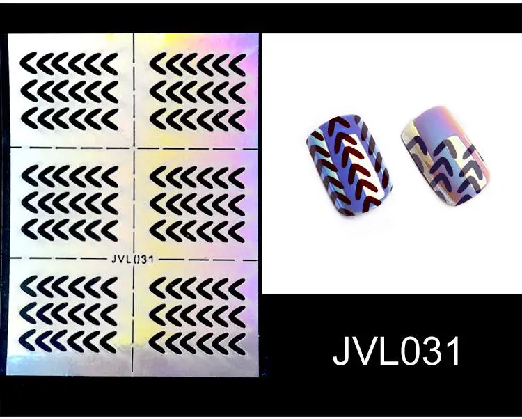 Ажурные наклейки для ногтей украшения для дизайна ногтей клейкая бумага шаблон для печати ногтей прозрачные наклейки с упаковкой наклейки для ногтей - Цвет: 031