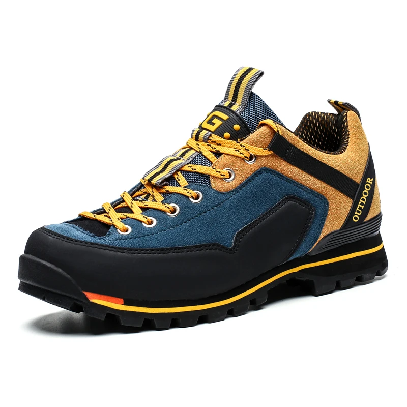 Удобная мужская обувь; уличные кроссовки из водонепроницаемого материала; большой размер 47 - Цвет: Yellow