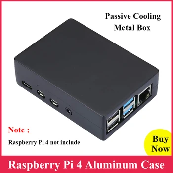 

For Raspberry Pi 4 Aluminum Case Black Passive Cooling Box Aluminum Enclosure for Raspberry Pi 4 Model B
