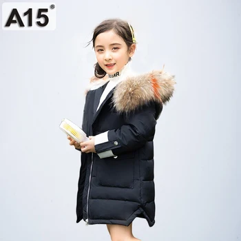 

A15 Toddler Warm Down Jacket for Girl Fur 2019 Baby Girls Winter Coat Kids Winter Jackets Children's Coats size 2 3 4 6 8 Years