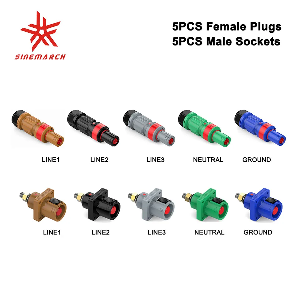 

10PCS Set POWERART 400A Female Plug Male Socket Power Connector for Power Distro Shock Proof Housing