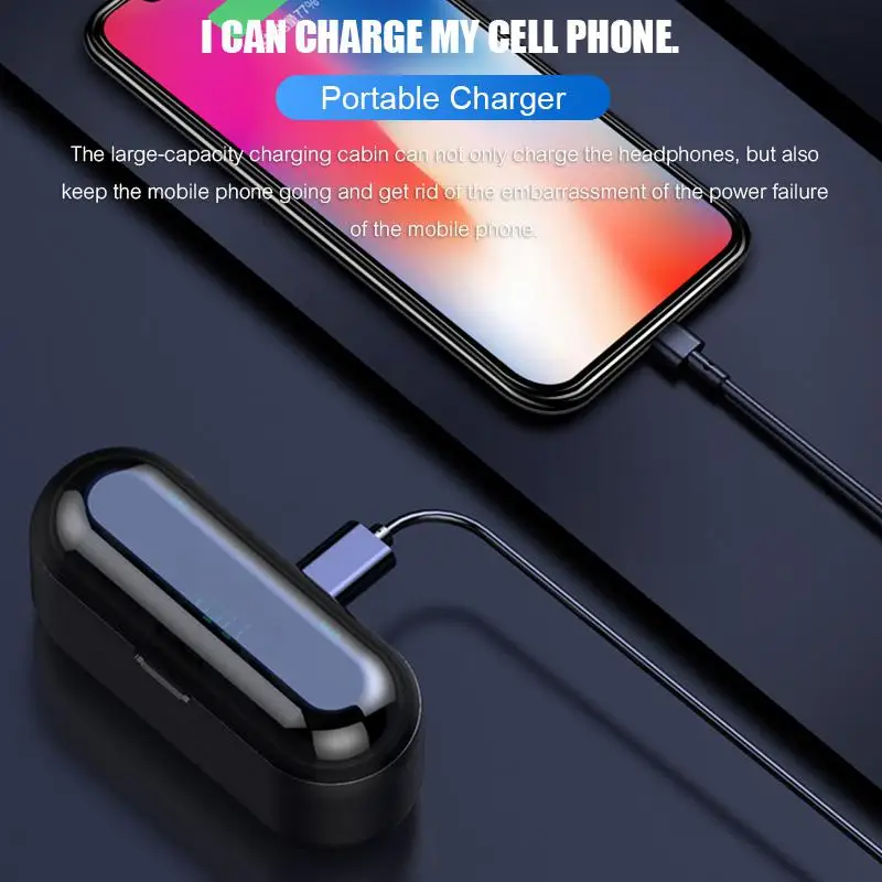 Bluetooth V5.0 наушники беспроводные наушники для iPhone Xiaomi стерео Спортивные Беспроводные наушники гарнитура 2000 мАч Мощность