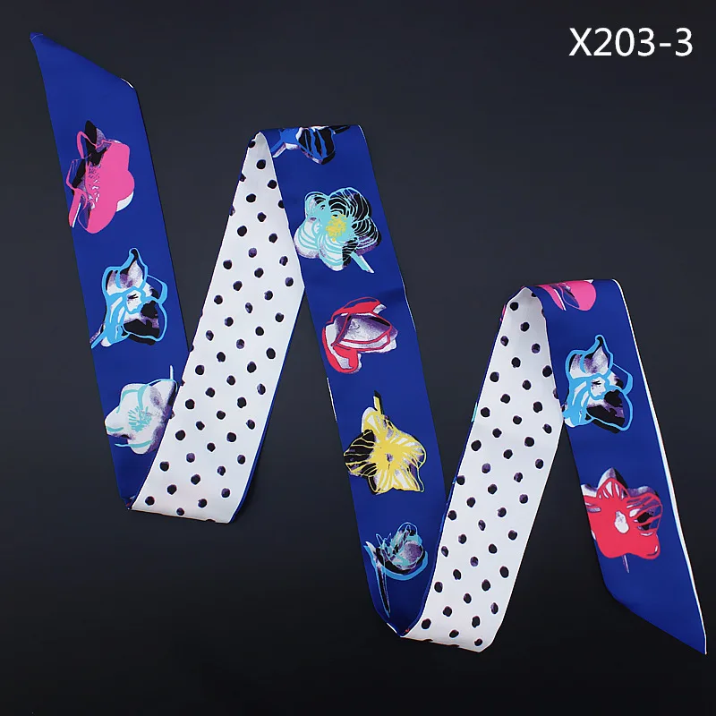 

120cm Korea Tie Bags Hand Shank Scarves Silk Scarf Small Ribbon Hair Band Ribbon Fashion Lady Accessory Luxury Brand Matagorda