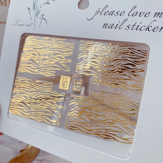 Nail Sticker Decal Patch Bronzing Letter Sticker Light Golden Alphabet Flowers Design for Nail Tattoo LU2 G001-G029